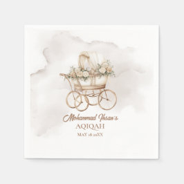 Boho Baby Carriage Aqiqah Unisex Muslim Newborn Pappersservett