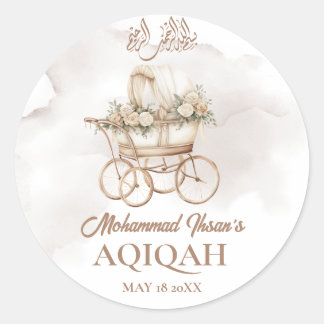 Boho Baby Carriage Aqiqah Unisex Muslim Newborn Runt Klistermärke