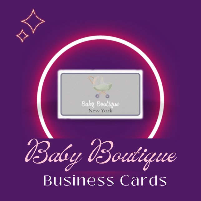Boho Baby Carriage Boutique New York Visitkort (Baby Boutique Business Cards)