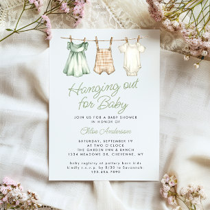 Boho Baby Clothesline Gender Neutral Baby Shower Inbjudningar