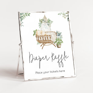 Boho Baby Crib Baby Shower Raffle Poster