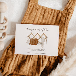 Boho Baby Diaper Raffle Gender Neutral Shower Tilläggskort