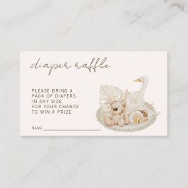 Boho Baby Diaper Raffle Gender Neutral Shower Tilläggskort