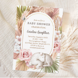 Boho Baby djur Sleeping Sheep Baby Shower Inbjudningar