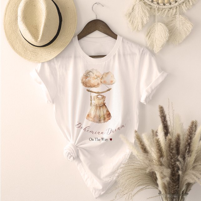 Boho Baby Dress Wooden Hanger Himlar T Shirt (Boho Baby Dress Wooden Hanger Sky T-Shirt)