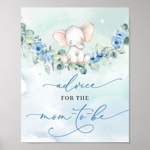 Boho Baby elephant script Advice for the mamma to  Poster