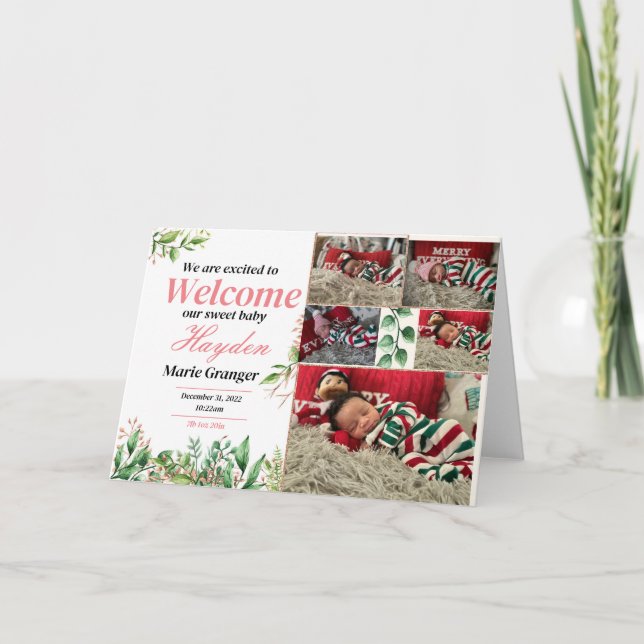 Boho Baby Födelse Tillkännagivande Inbjudan (Framsida)