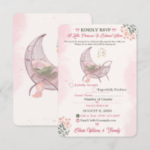 Boho Baby Girl Shower RSVP-kort