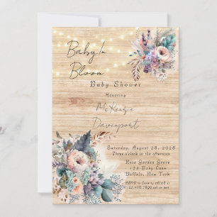 Boho Baby i BLOMMHUL-inbjudan Inbjudningar