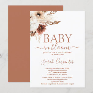 Boho Baby i Bloom Baby Shower Girl-inbjudan Inbjudningar