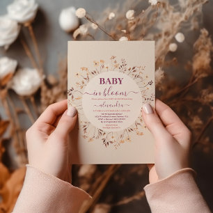 Boho Baby i Bloom Blommigt Wildblomma Baby Shower Inbjudningar