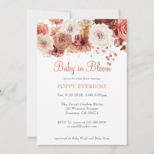 Boho Baby i Bloom Blommigts Baby Shower Inbjudningar