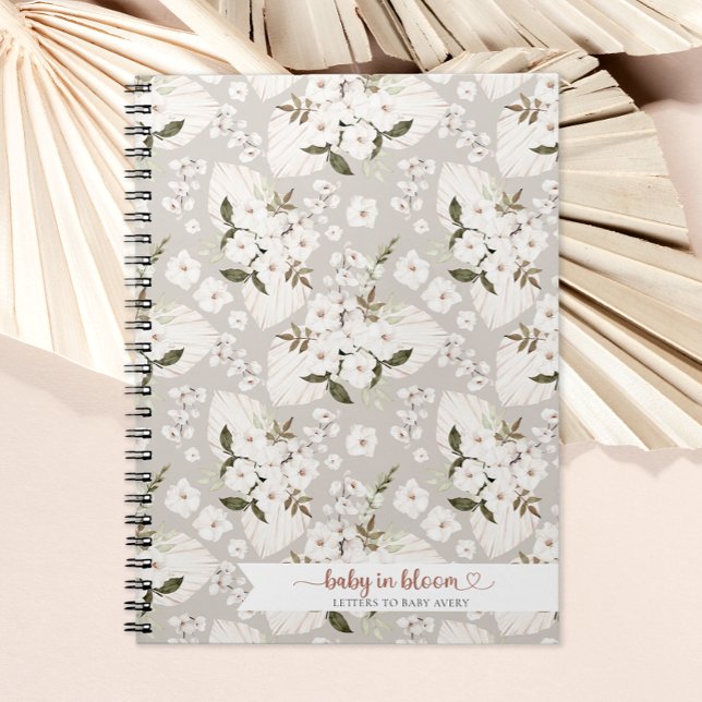 Boho Baby i Bloom Brev till Baby Journal Noteboo Anteckningsbok (letters to baby mother to be journal)