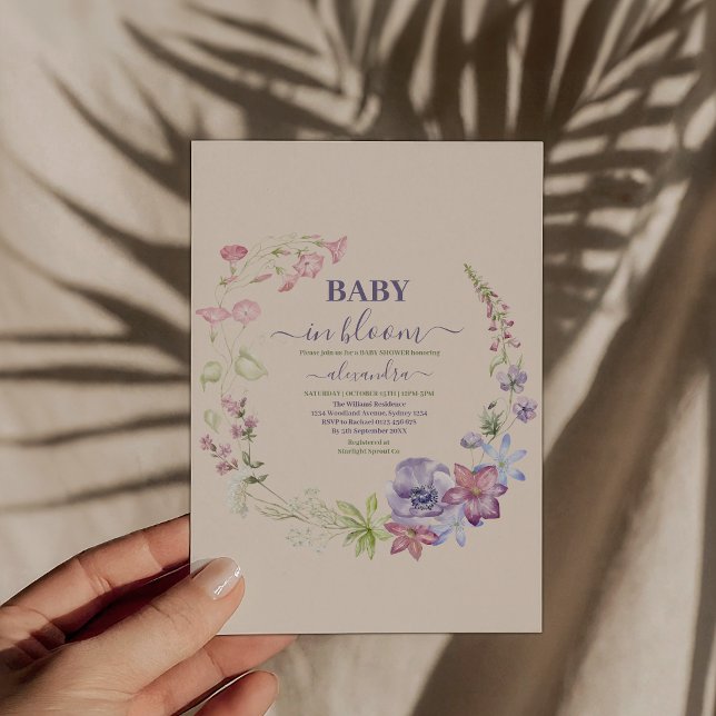 Boho Baby i Bloom Flicka Baby Shower Inbjudningar (Skapare uppladdad)