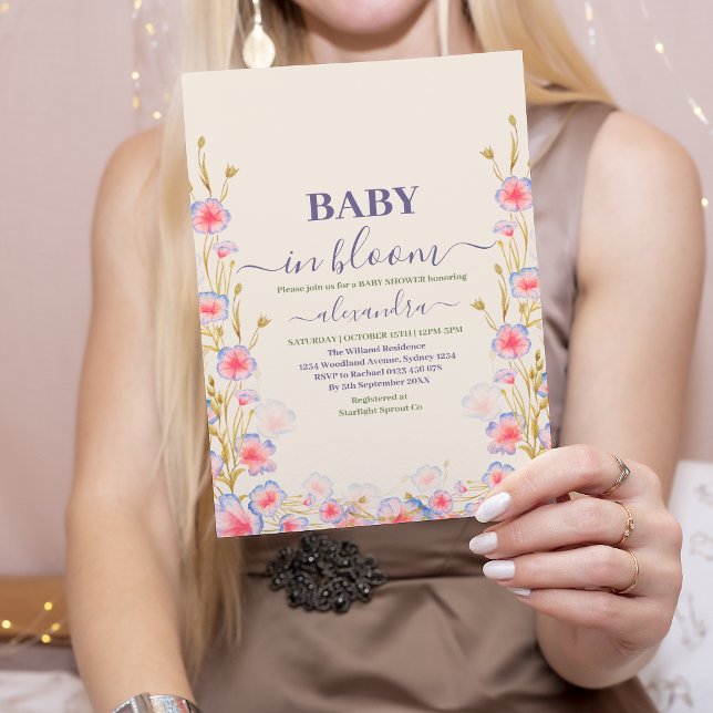 Boho Baby i Bloom Flicka Baby Shower Inbjudningar (Skapare uppladdad)