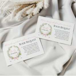 Boho Baby i Bloom Rosa Bow Baby Shower Request Tilläggskort