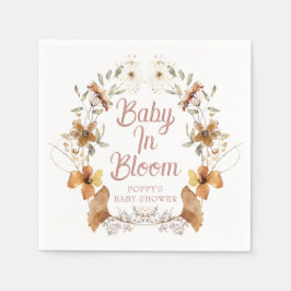 Boho Baby i Bloom WildblomBaby Shower Pappersservett