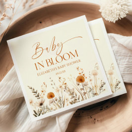 Boho Baby i Bloom Wildblomme Baby Shower Pappersservett