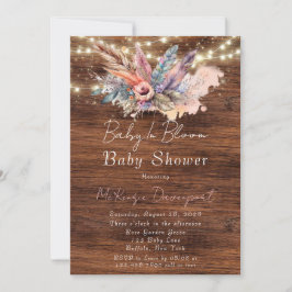 Boho Baby in Bloom Baby Shower Inbjudningar