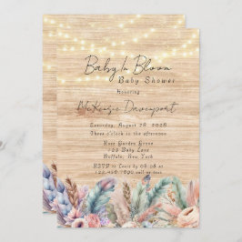 Boho Baby in Bloom Baby Shower Inbjudningar