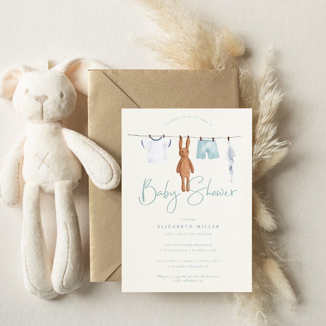 Boho Baby Kläder Linje Nursery | Baby Shower Inbjudningar (Skapare uppladdad)