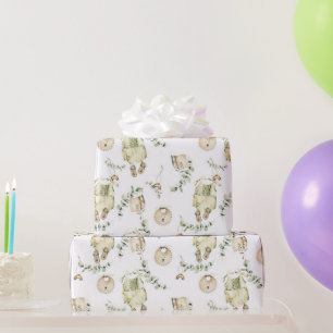 Boho Baby Näbb Greenery Mönster Presentpapper