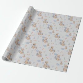 Boho baby nalle Wrapping Papper Presentpapper