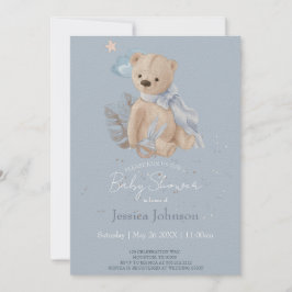Boho baby nallebjörn inbjudan