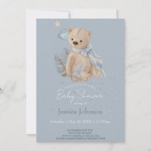 Boho baby nallebjörn inbjudan