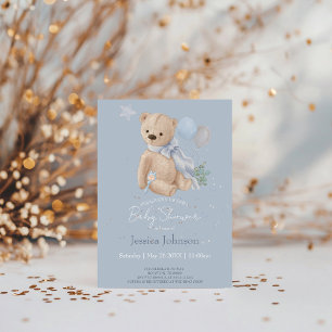 Boho baby nallebjörn inbjudan