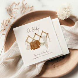 Boho Baby Neutralt Shower-inbjudan Pappersservett