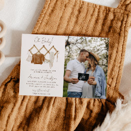 Boho Baby Neutralt Shower par fotoinbjudan Inbjudningar