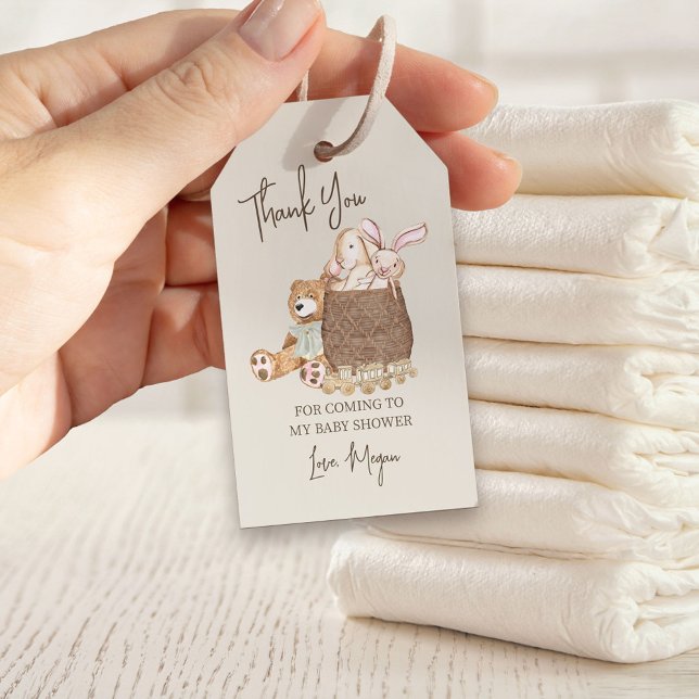 Boho Baby Nursery Tema Tack Presentetikett (Baby shower thank you tags from my Boho Baby Nursery collection)