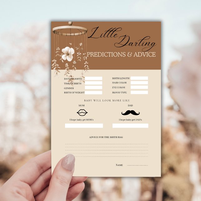 Boho Baby Predictions and Advice Card Tilläggskort (Skapare uppladdad)