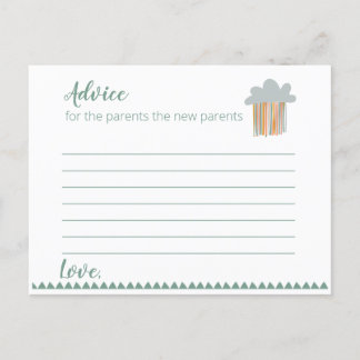 Boho Baby Shower - Advice Card Meddelande Vykort