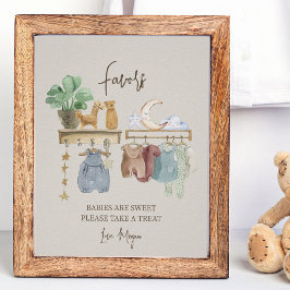 Boho Baby Shower Barn Tema Favors Affisch