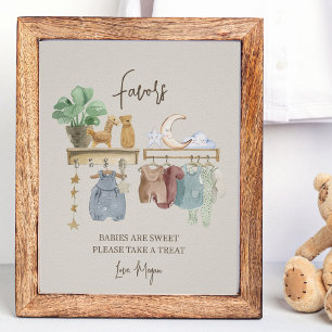 Boho Baby Shower Barn Tema Favors Affisch