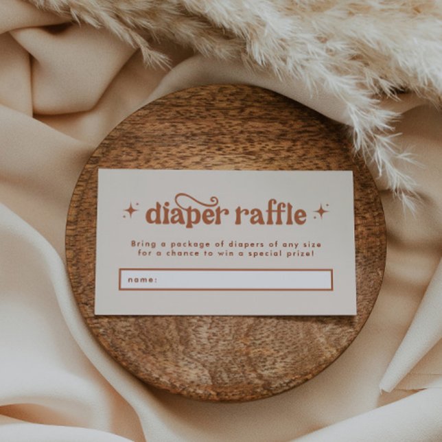 Boho Baby Shower Blöjlotteri Tilläggskort (Skapare uppladdad)
