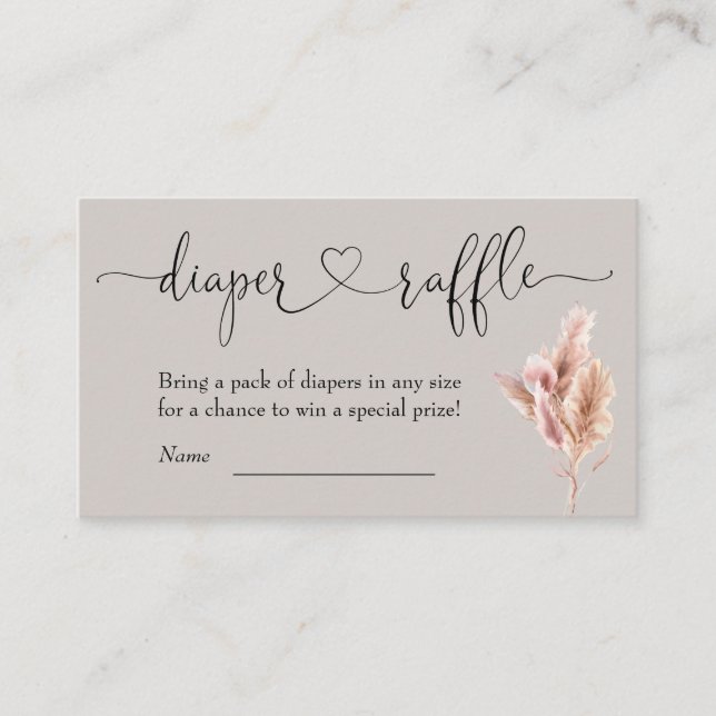 Boho Baby Shower Diaper Raffle Tilläggskort (Framsida)