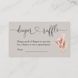 Boho Baby Shower Diaper Raffle Tilläggskort
