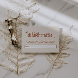Boho Baby Shower Diaper Raffle Tilläggskort