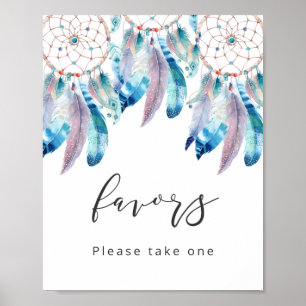 Boho Baby Shower Favare undertecknar minimal bohem Poster