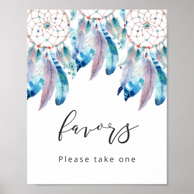 Boho Baby Shower Favare undertecknar minimal bohem Poster (Framsidan)