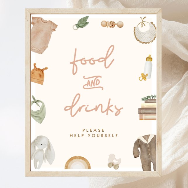 Boho Baby Shower Food & Drinks Sign Poster (Skapare uppladdad)