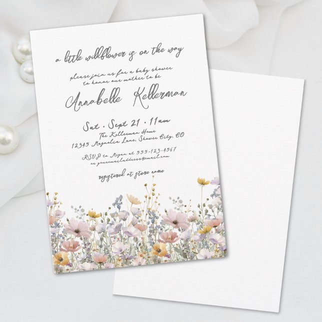 Boho Baby Shower för botaniska Blommigtar Inbjudningar (Wildflower Botanical Floral Boho Baby Shower Invitation)