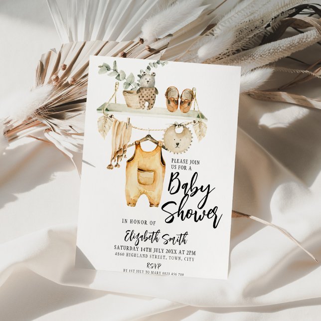 Boho Baby Shower Gender Neutral Inbjudningar (Skapare uppladdad)