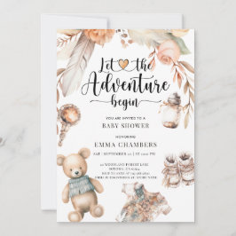 Boho Baby Shower Gender Neutral Inbjudningar