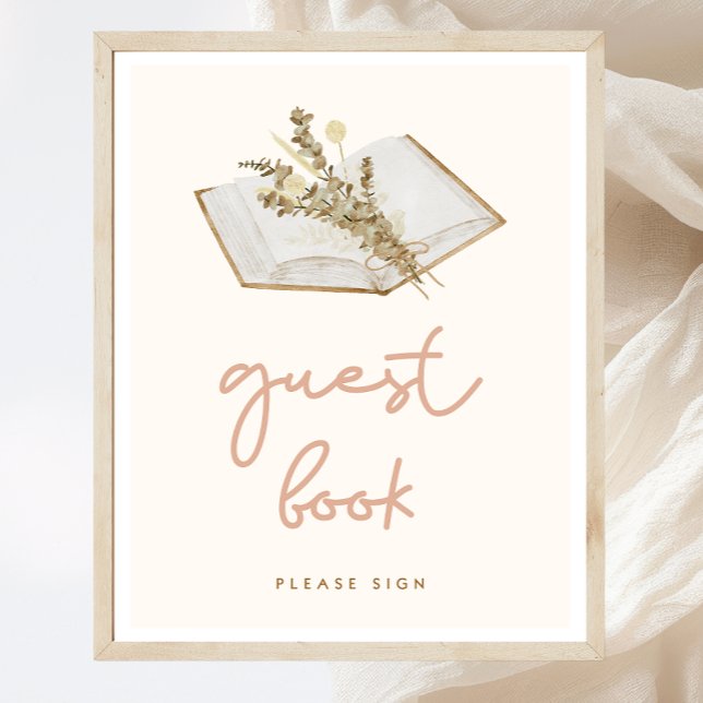 Boho Baby Shower Guest Bok-tecken Poster (Skapare uppladdad)