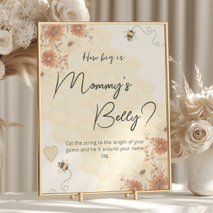 Boho Baby Shower hur stor är Mamma Belly Poster