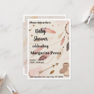 Boho Baby Shower Inbjudan